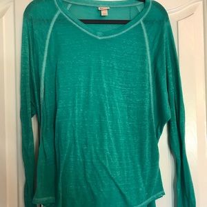Sheer teal long sleeve